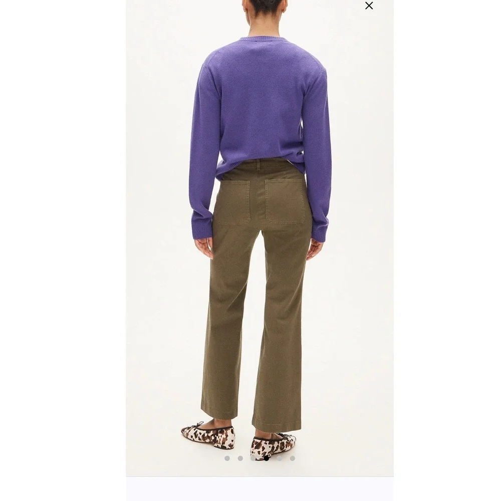 J.Crew Charley Kick Out Crop High Rise Wide Leg Pants Olive Green Size  26 NWOT
